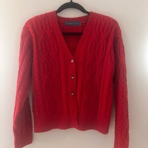 Karen Scott Women's Red Cable Knit Sweater